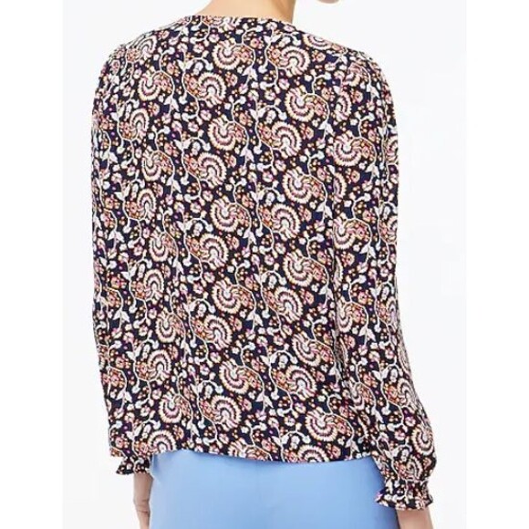 NWT J. Crew V Neck Button Front Shirt - Navy Size XL - Picture 4 of 10